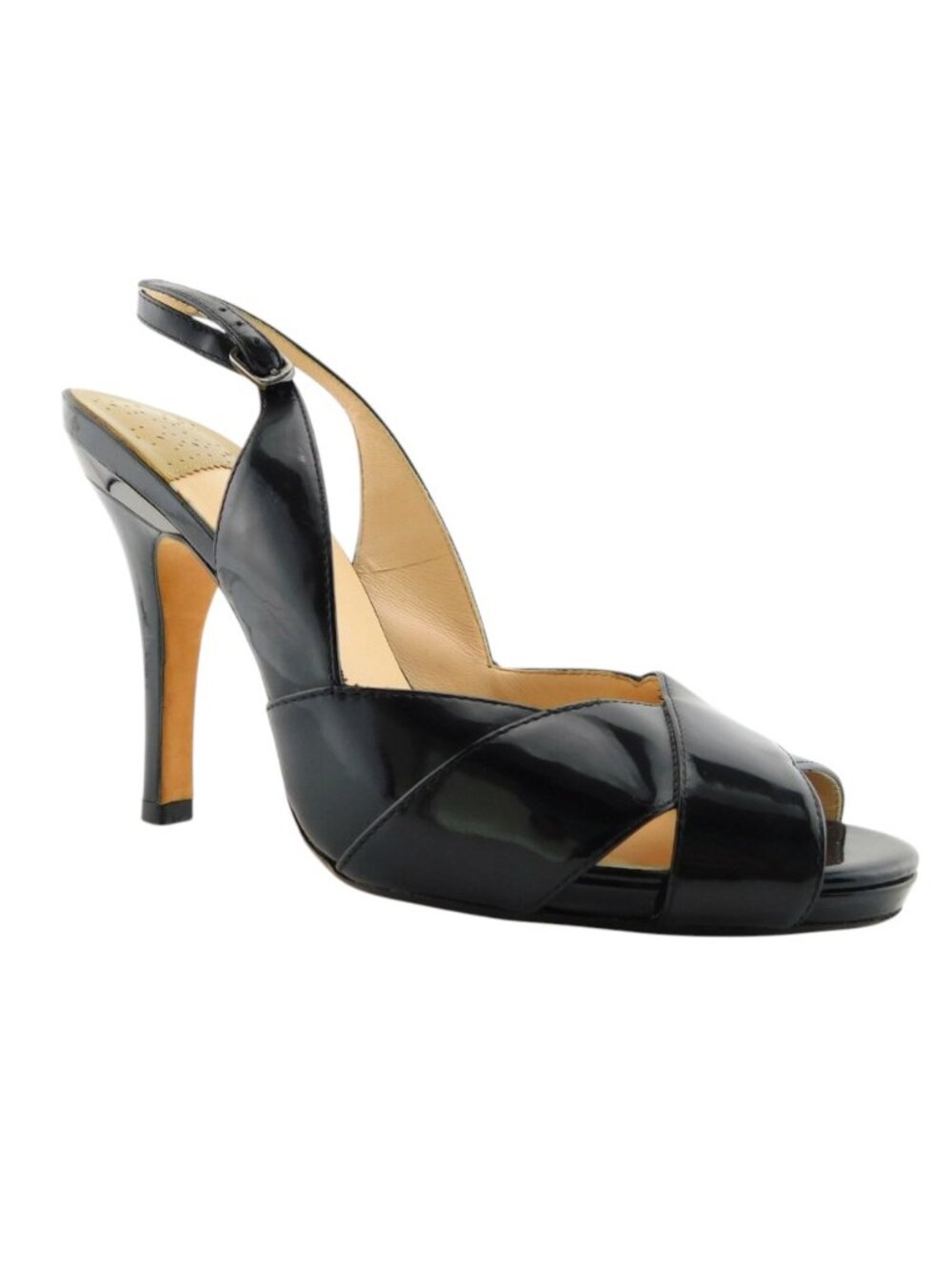 COLE HAAN Nike Air Black Patent Leather Sling Heel Pump Sandals 8